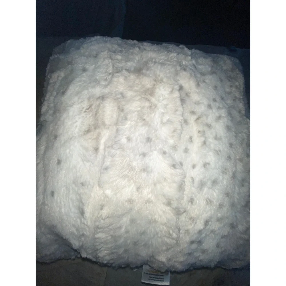 Brentwood Originals Faux Fur Spotted Throw Pillow Cream Tan 18x18 Square Plush